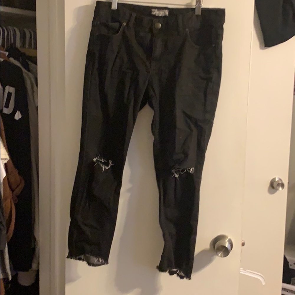 Free People distressed skinny jean.